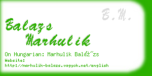 balazs marhulik business card